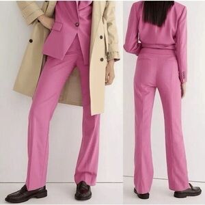 J. Crew NWT Willa Flare Pant in Italian City Wool Blend Hot Pink Office Business